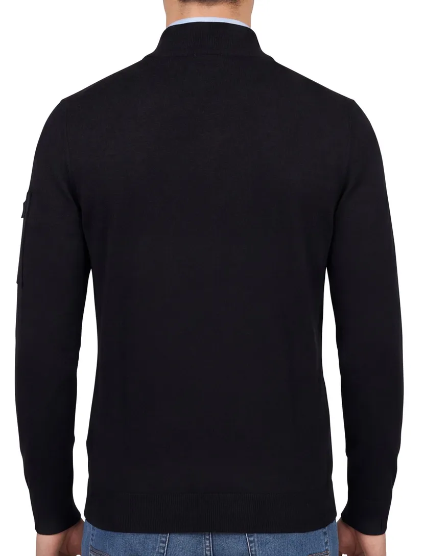 Trui Born With Appetite half zip zwart