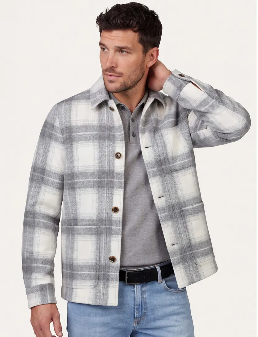 overshirt grijs geruit born with appetite