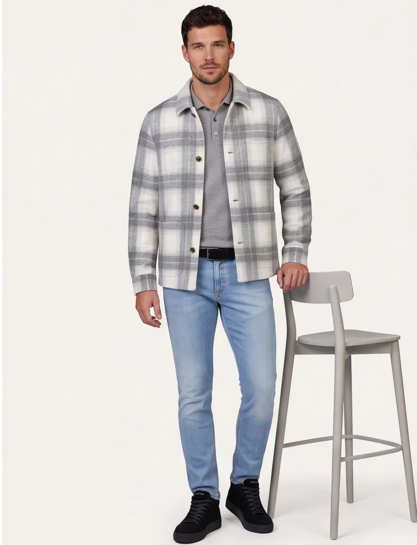 overshirt grijs geruit born with appetite
