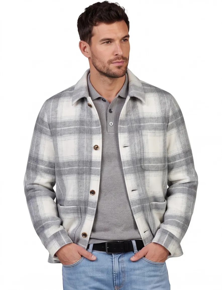 grijs geruit born with appetite overshirt