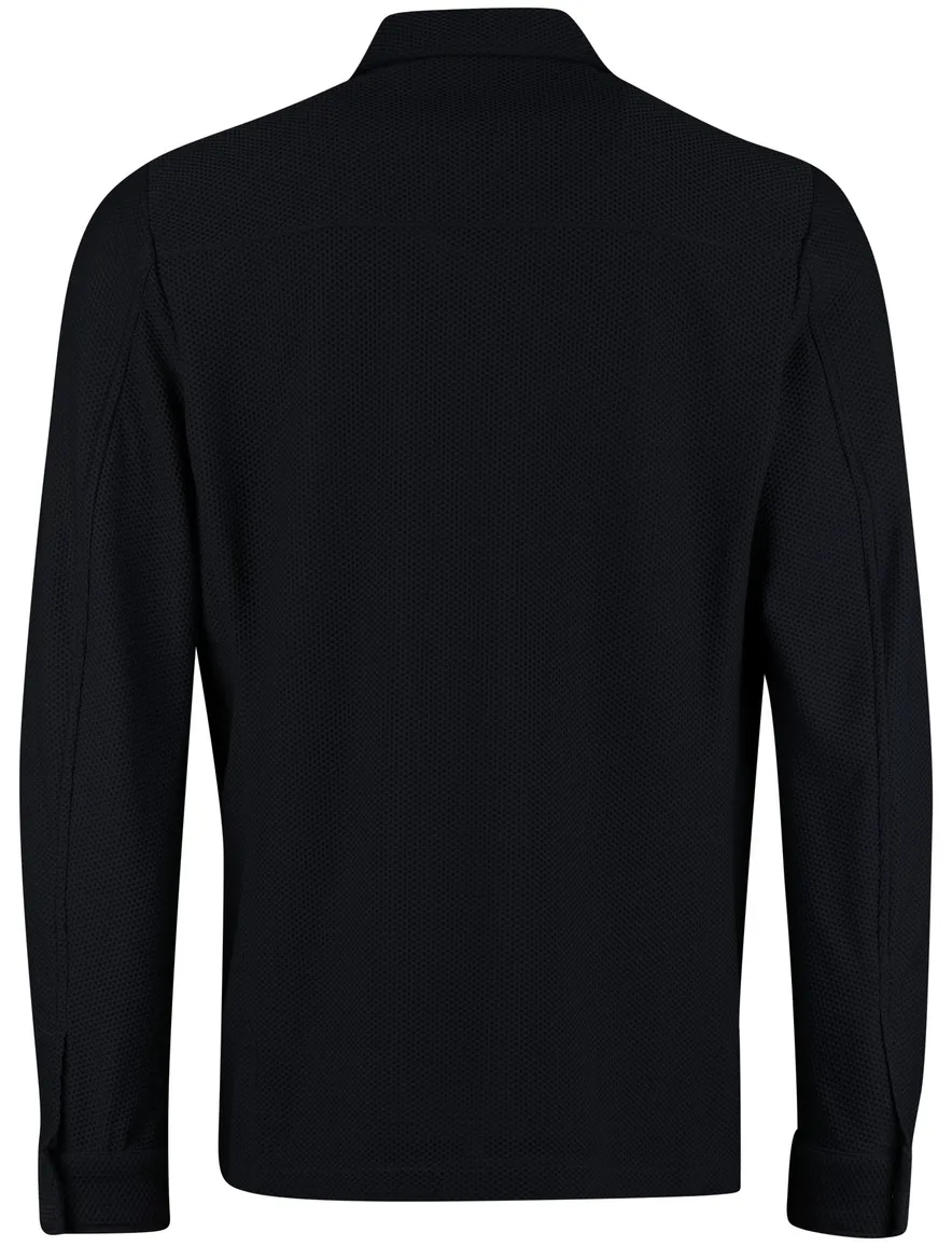 Born with appetite overshirt rits donkerblauw effen