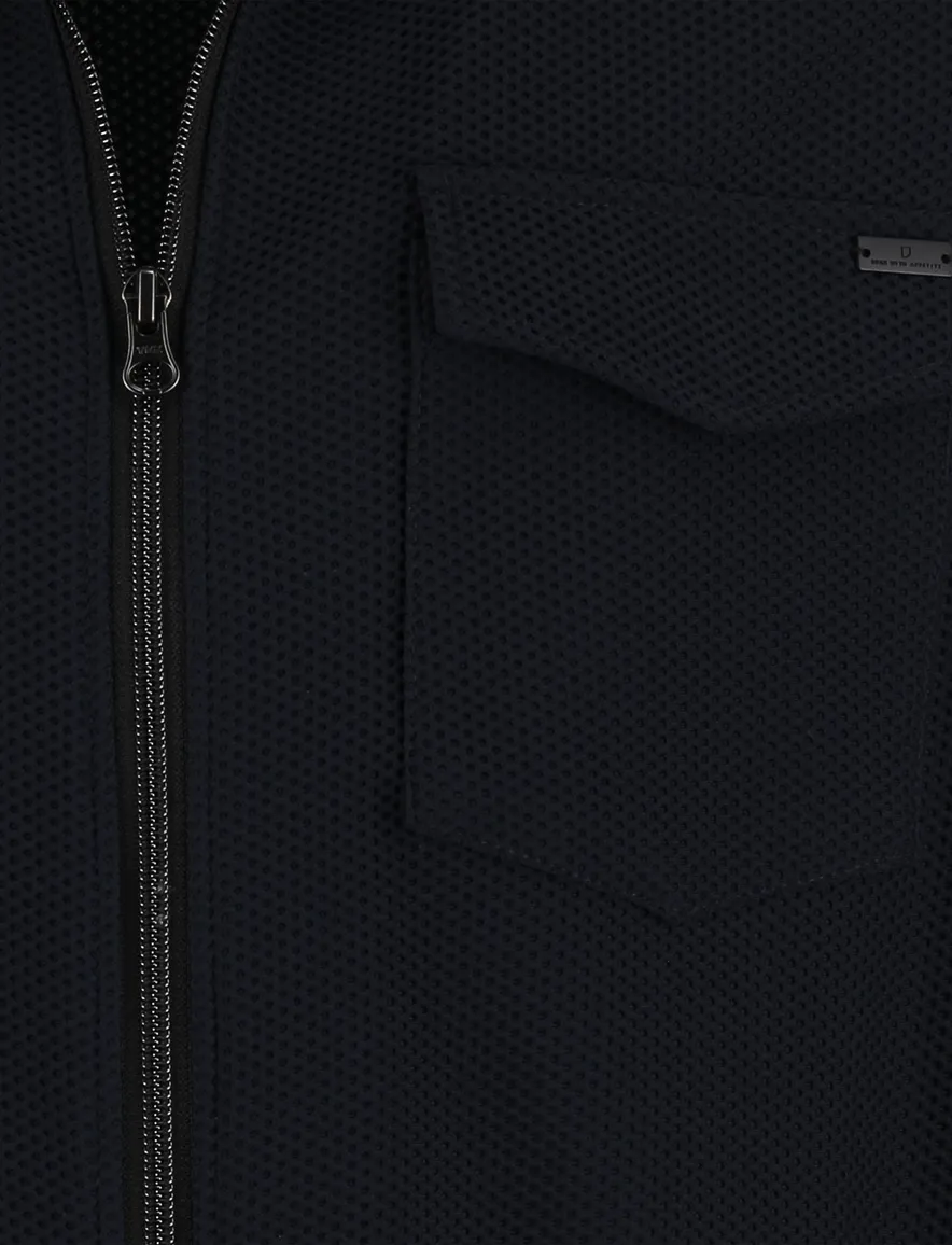 Born with appetite overshirt rits donkerblauw effen