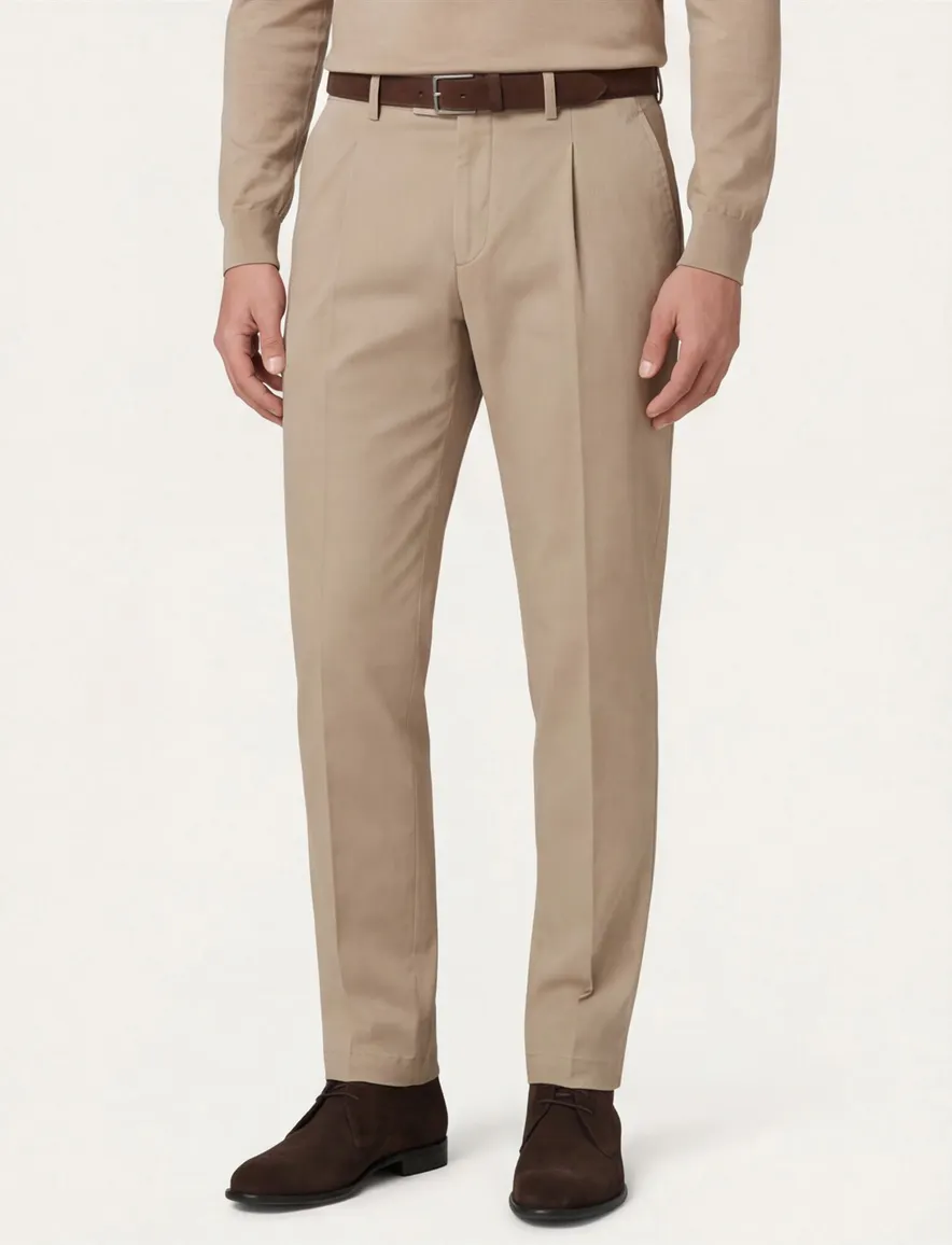 Hiltl pantalon beige effen normale fit