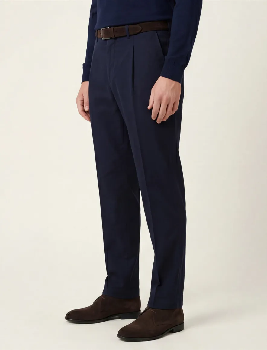 Donkerblauwe katoenen pantalon HILTL