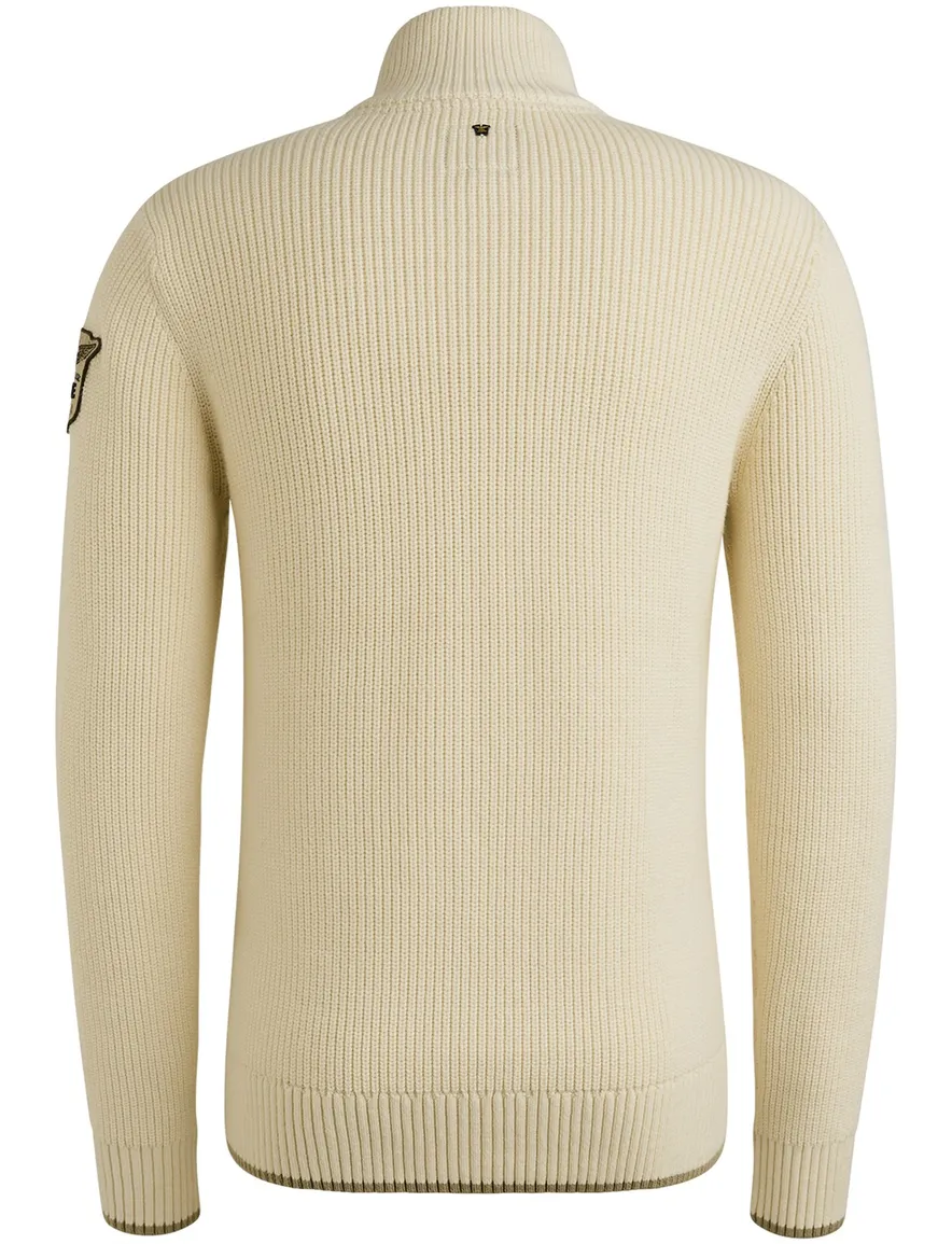 PME Legend half zip trui katoen creme