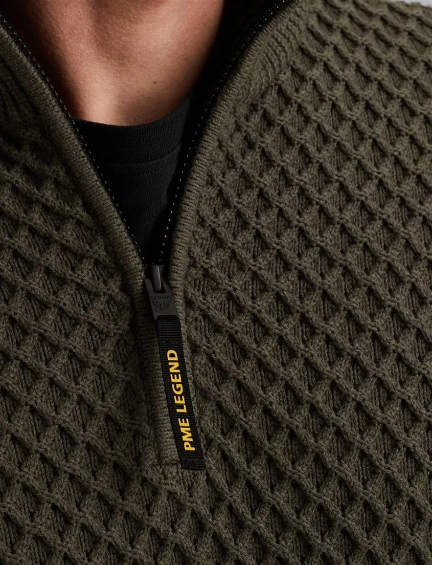 PME Legend half zip trui katoen donkergroen