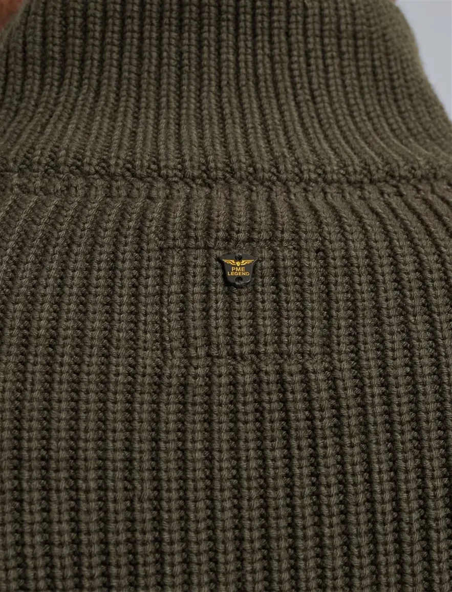 PME Legend half zip trui katoen donkergroen