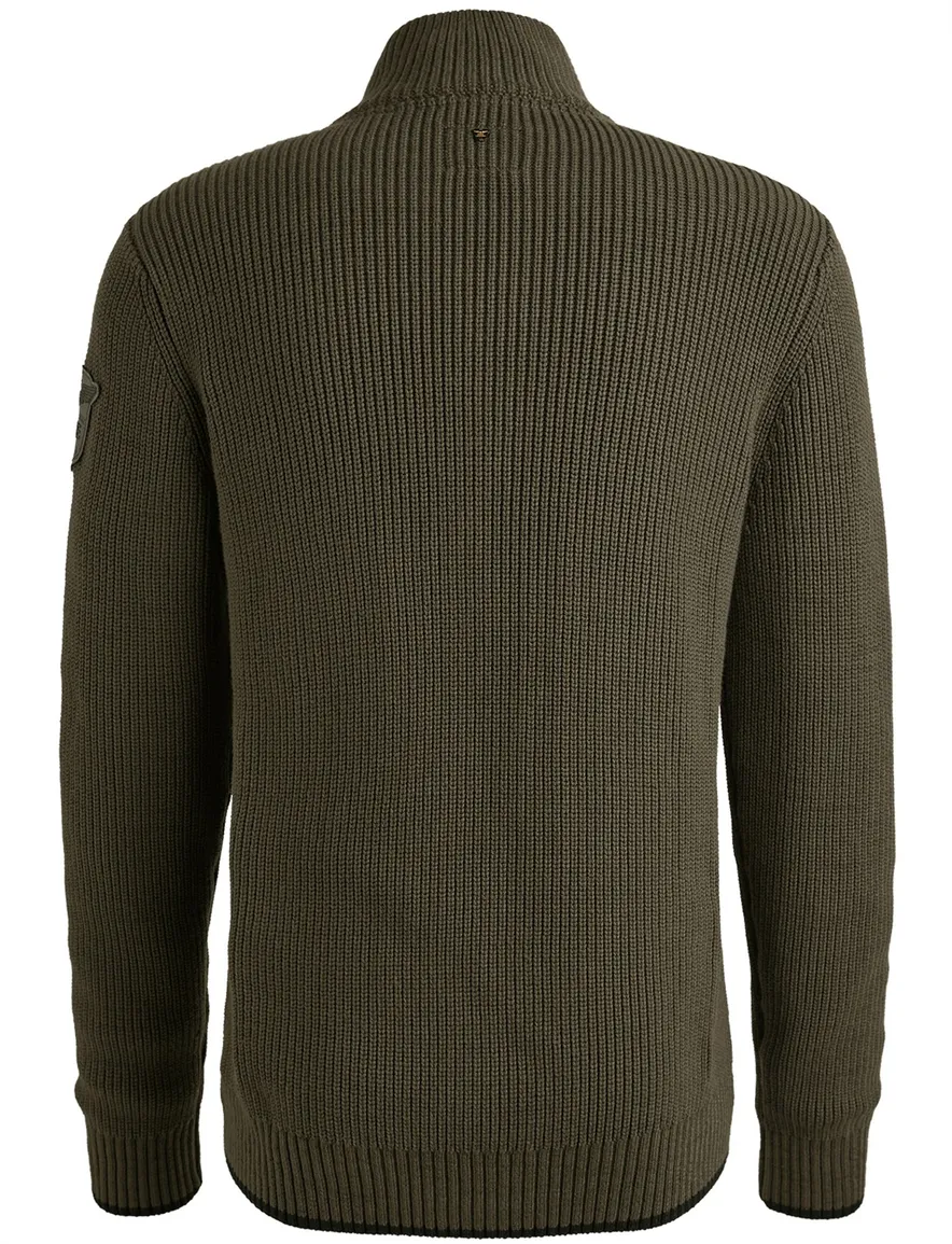 PME Legend half zip trui katoen donkergroen