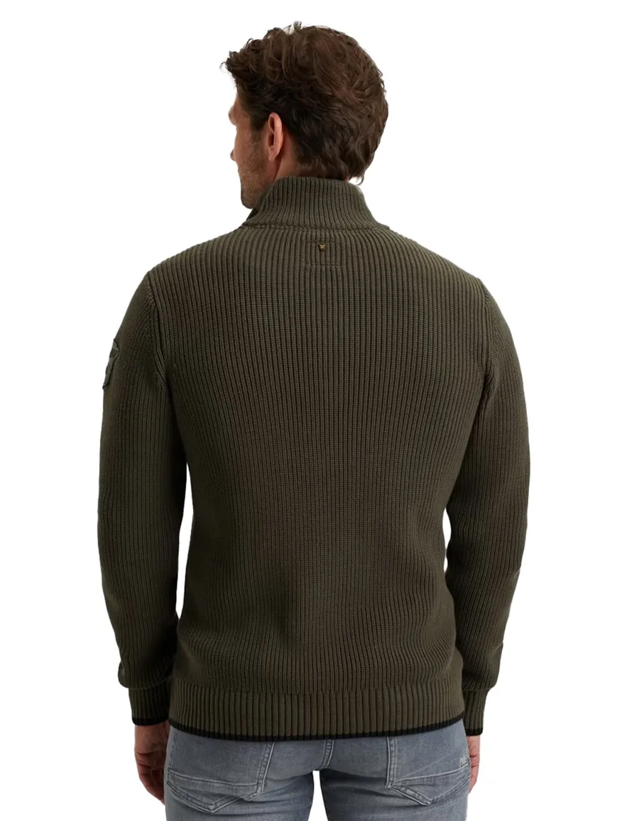PME Legend half zip trui katoen donkergroen