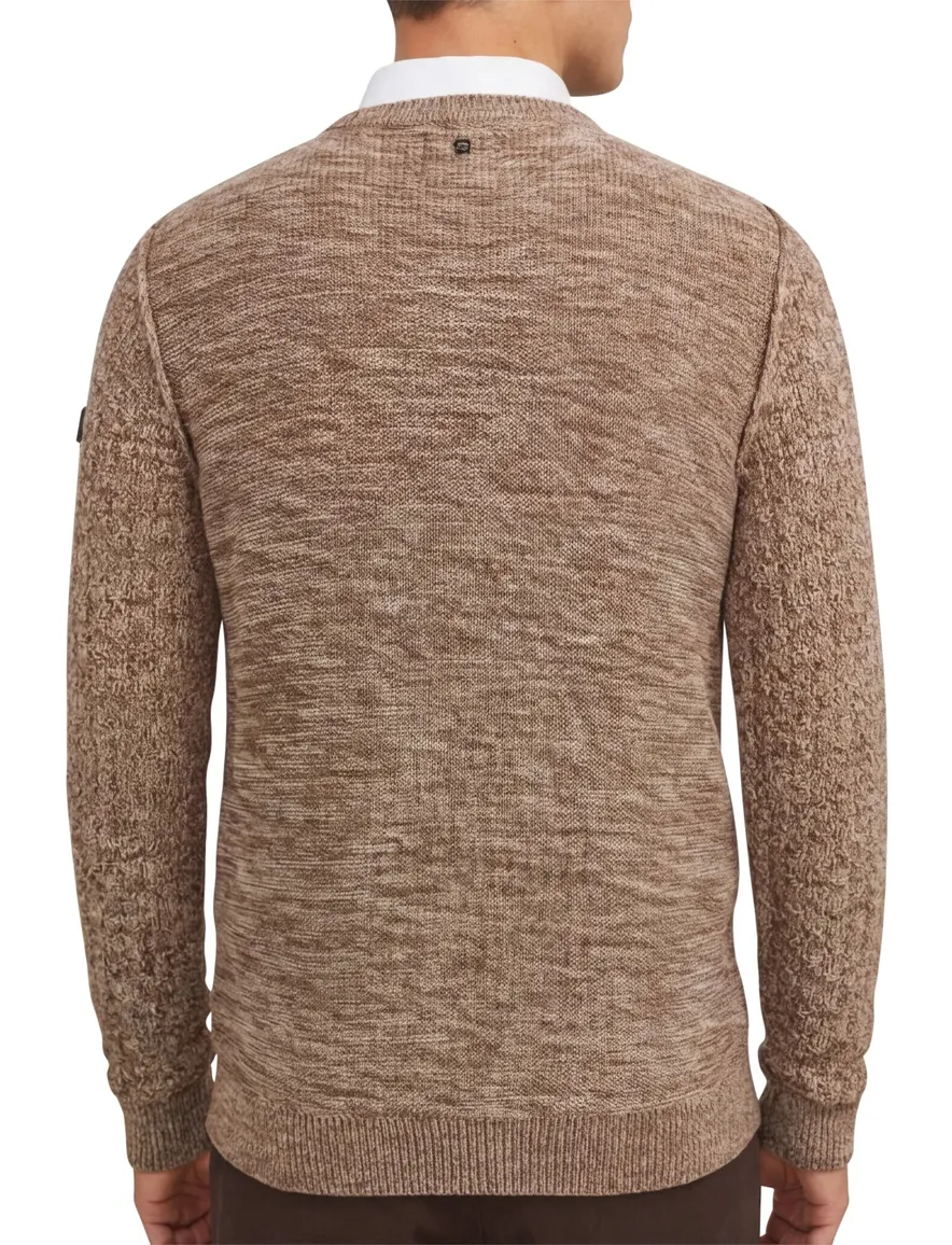 PME Legend trui ronde hals melange bruin