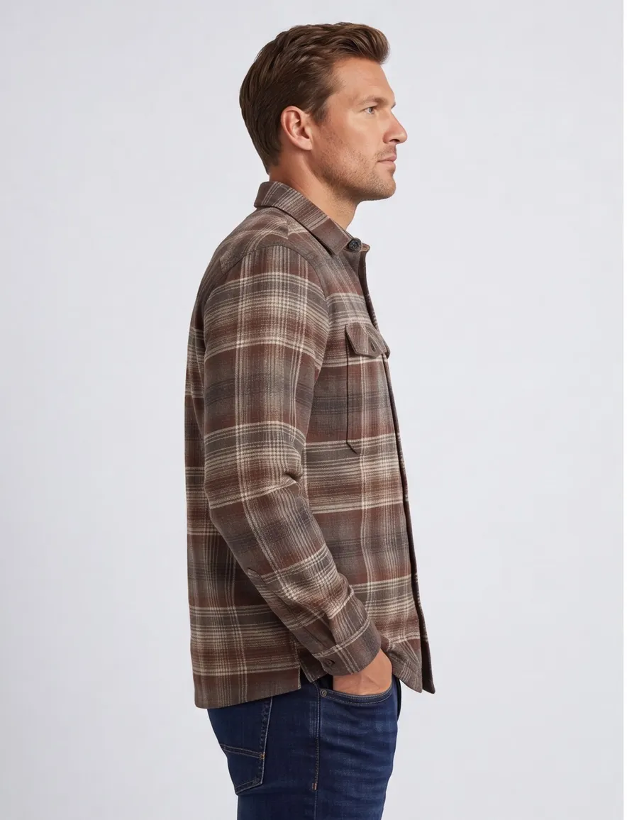 PME Legend overshirt bruin geruit