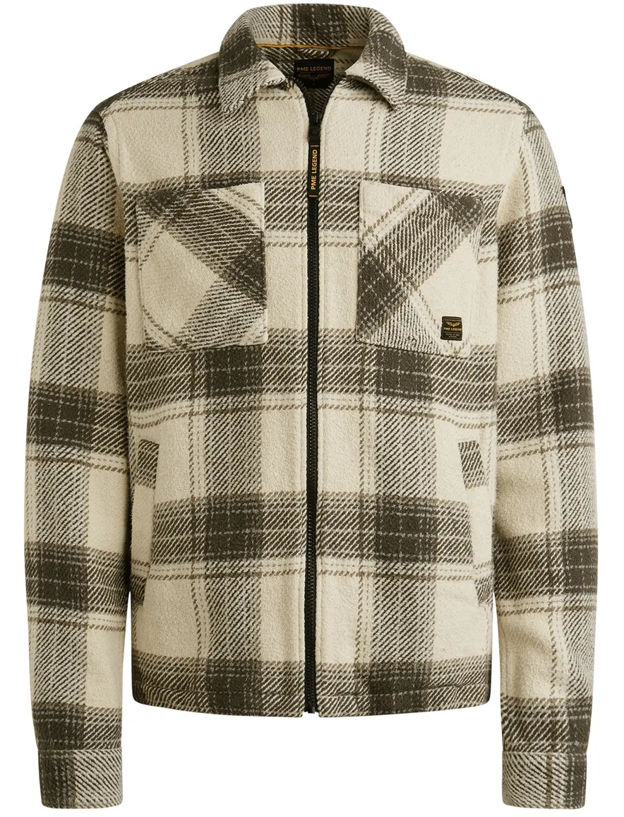 Overshirt PME legend creme geruit katoen