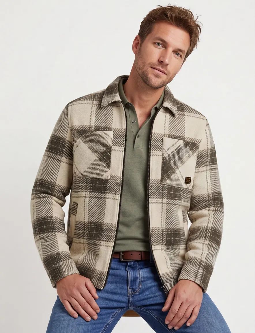 PME Legend overshirt bruin geruit