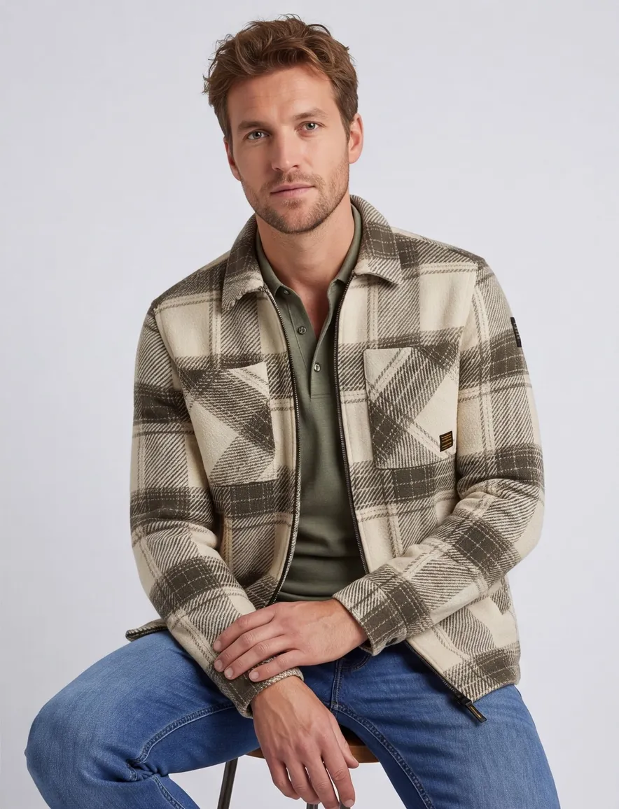 PME Legend overshirt bruin geruit
