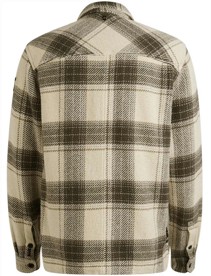 Overshirt PME legend creme geruit katoen