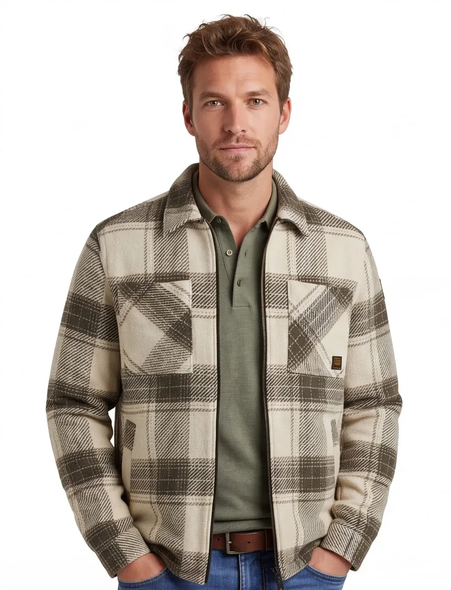 PME Legend overshirt bruin geruit