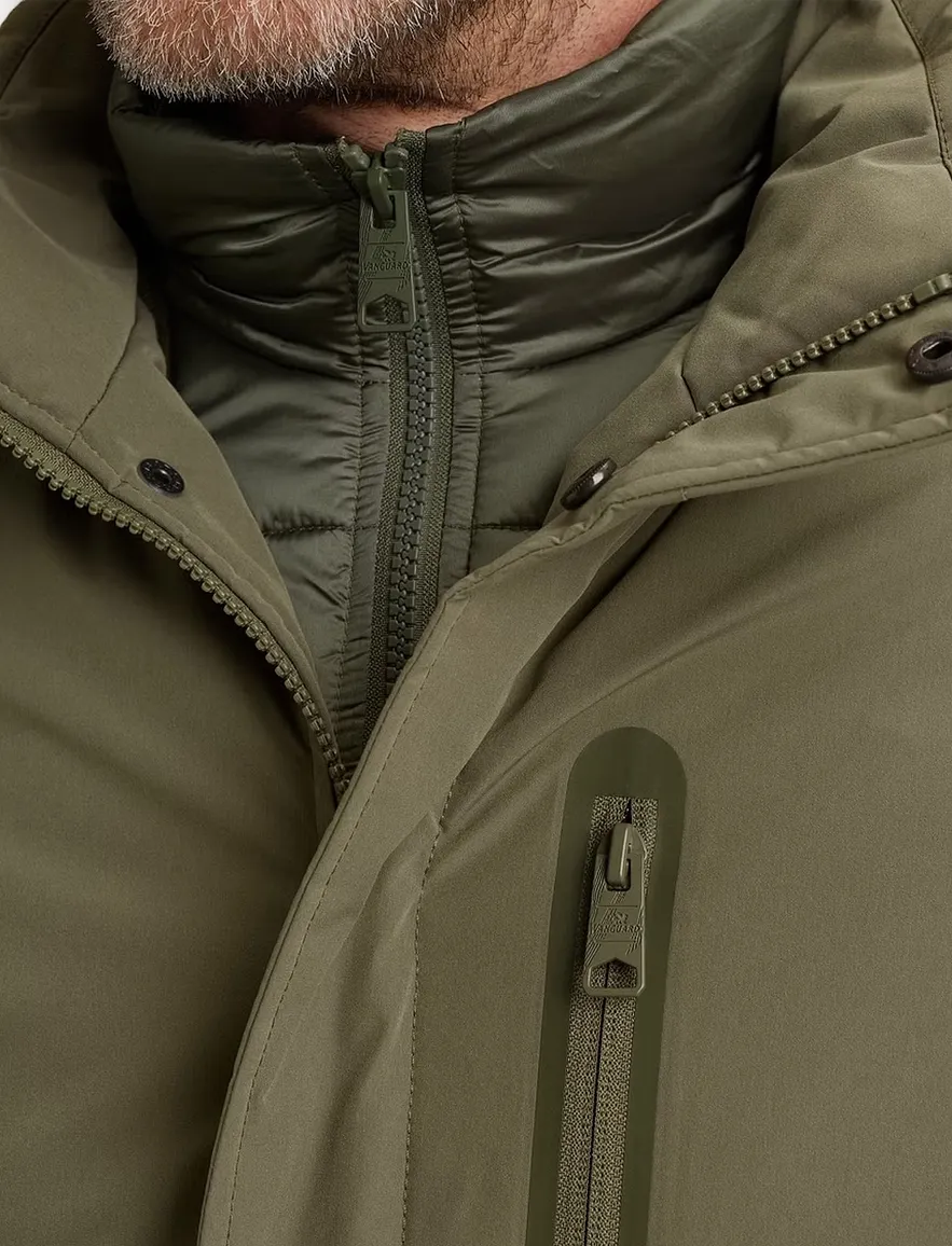 Vanguard jas groen effen polyester