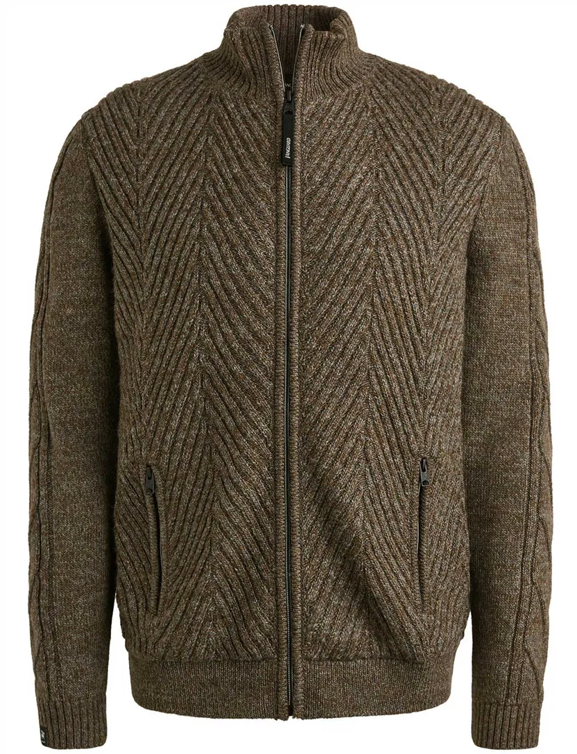 Gemeleerd bruin sweatvest Vanguard normale fit