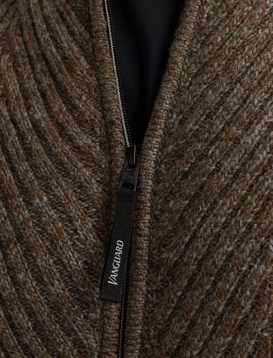Bruin gemeleerd sweatvest Vanguard normale fit