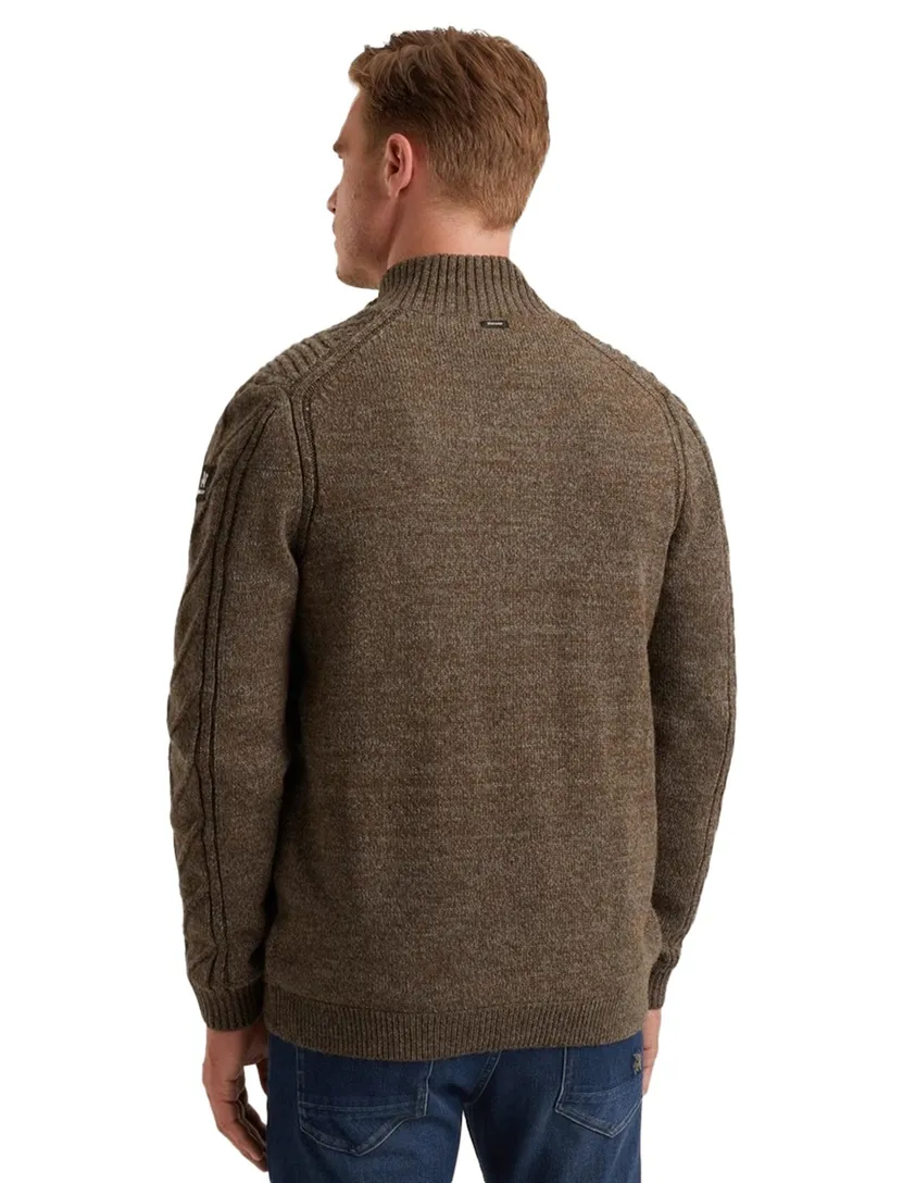 Gemeleerd bruin sweatvest Vanguard normale fit