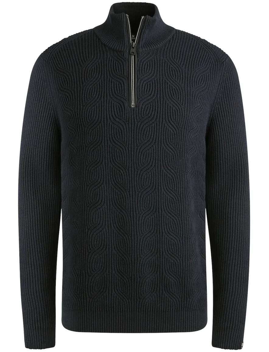 Vanguard half zip trui katoen donkerblauw