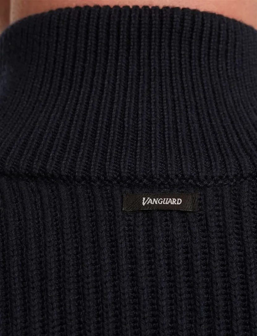 Half zip donkerblauwe trui Vanguard katoen