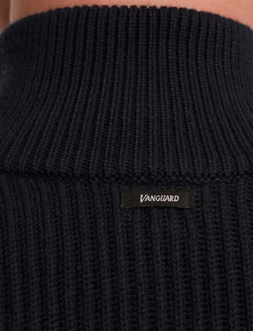 Vanguard half zip trui katoen donkerblauw
