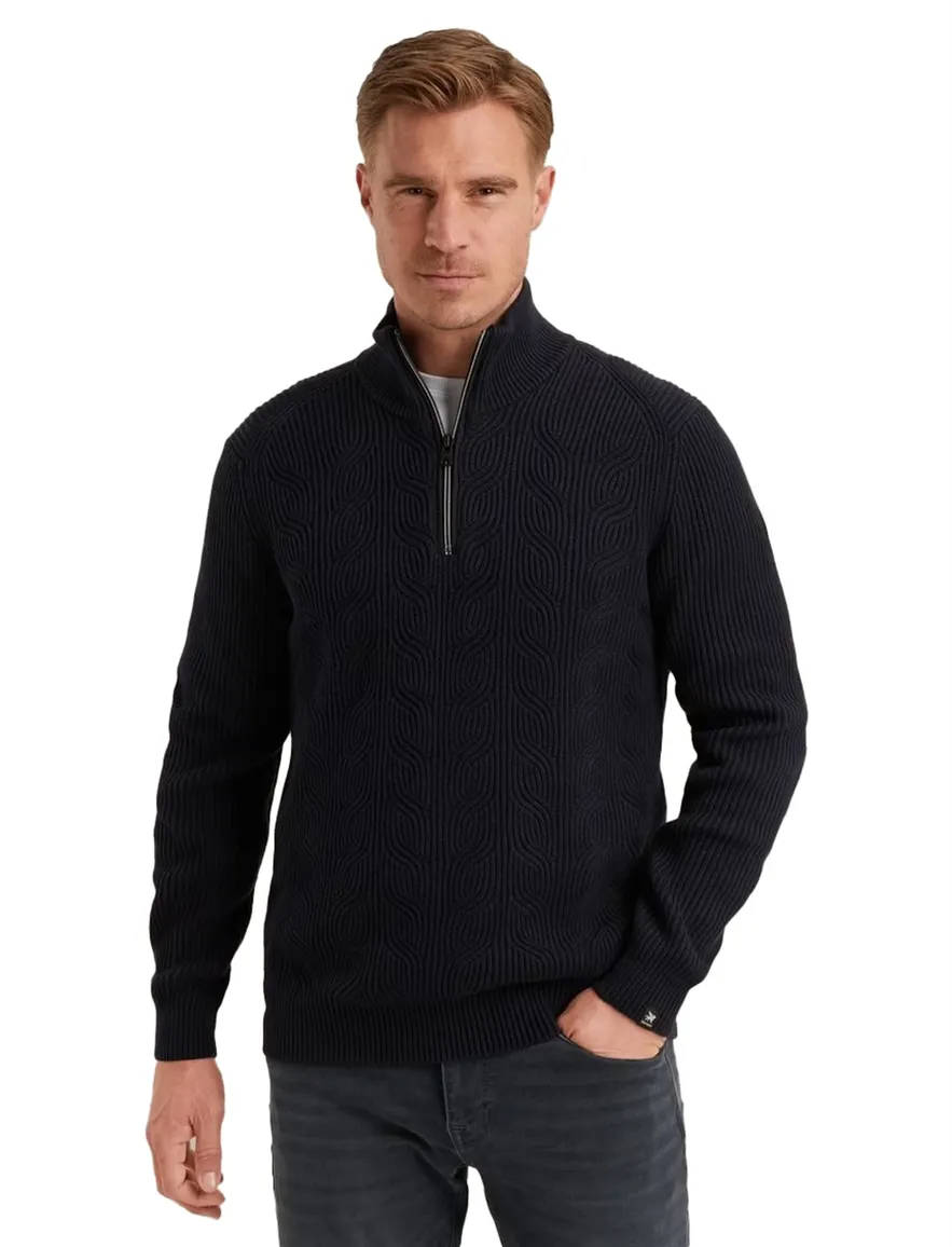 Vanguard half zip trui donkerblauw