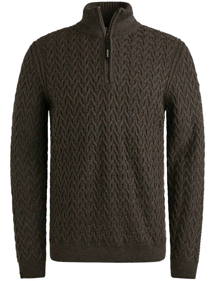 Trui Vanguard half zip antraciet gebreid