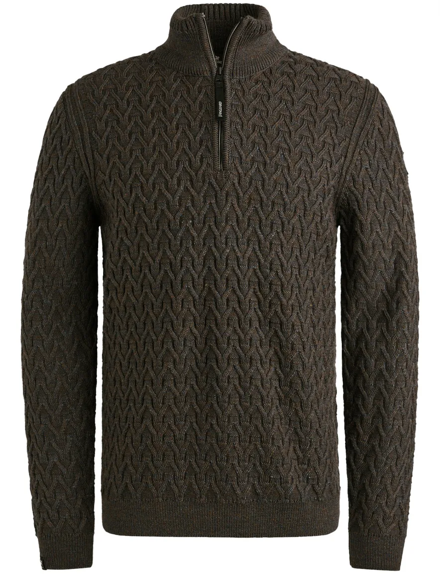 Vanguard Trui Half Zip antraciet gemeleerd