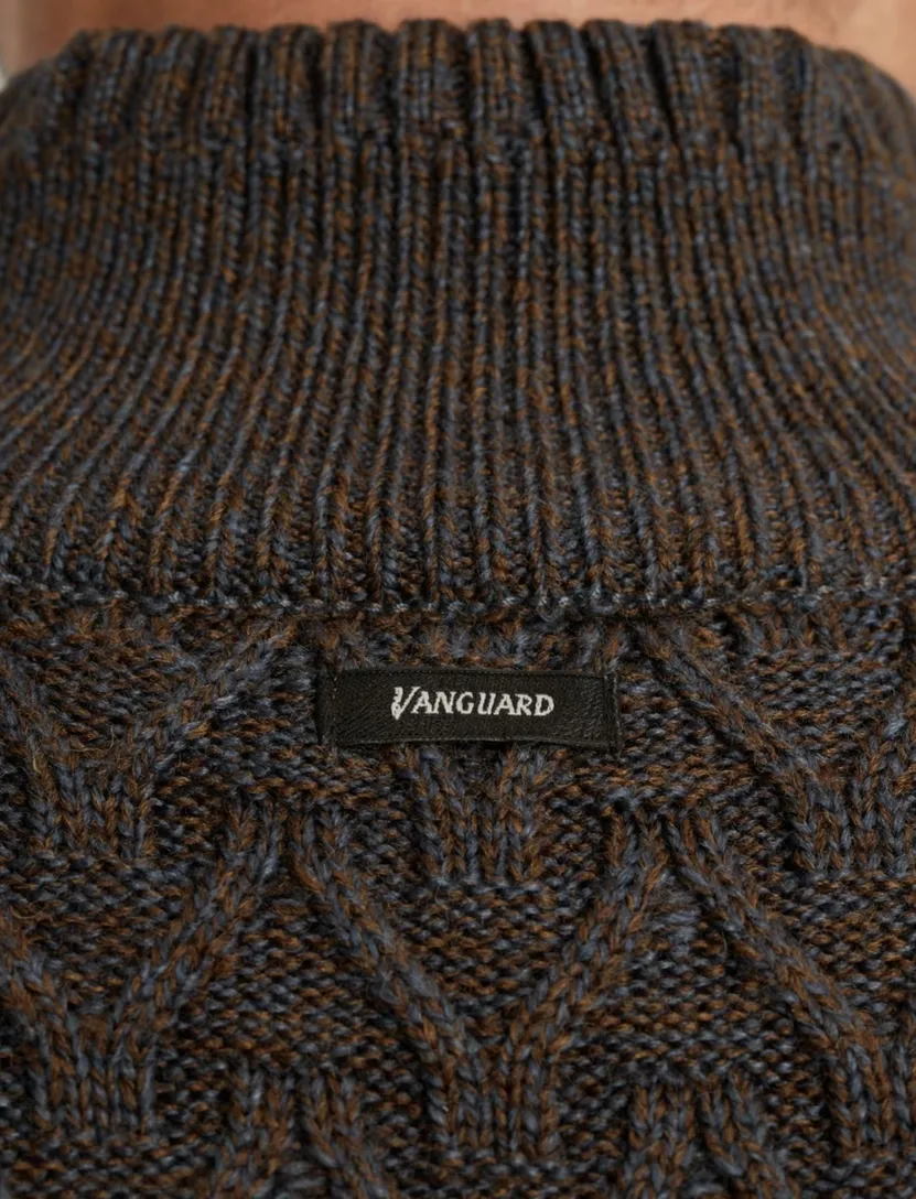 Trui Vanguard half zip antraciet gebreid