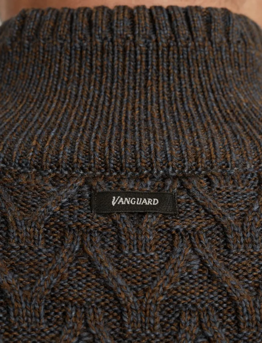 Vanguard Trui Half Zip antraciet gemeleerd