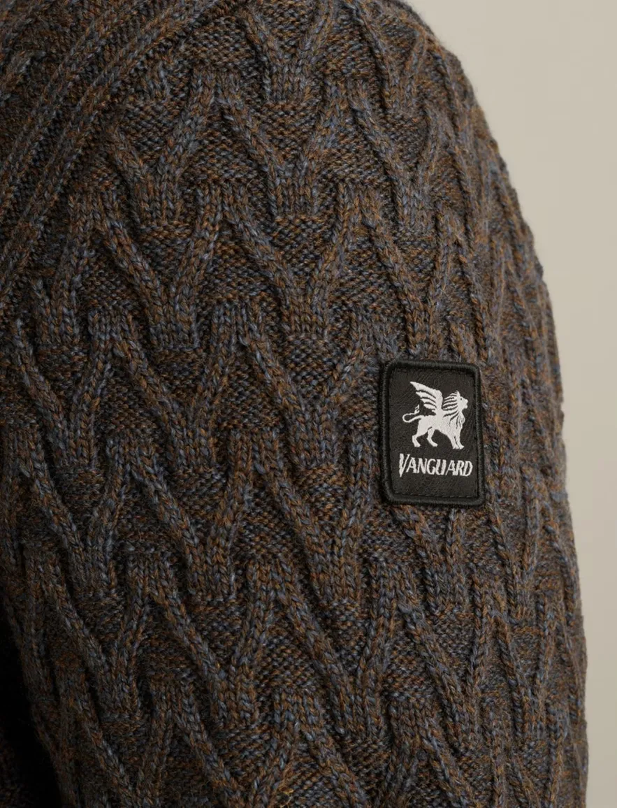 Vanguard Trui Half Zip antraciet gemeleerd
