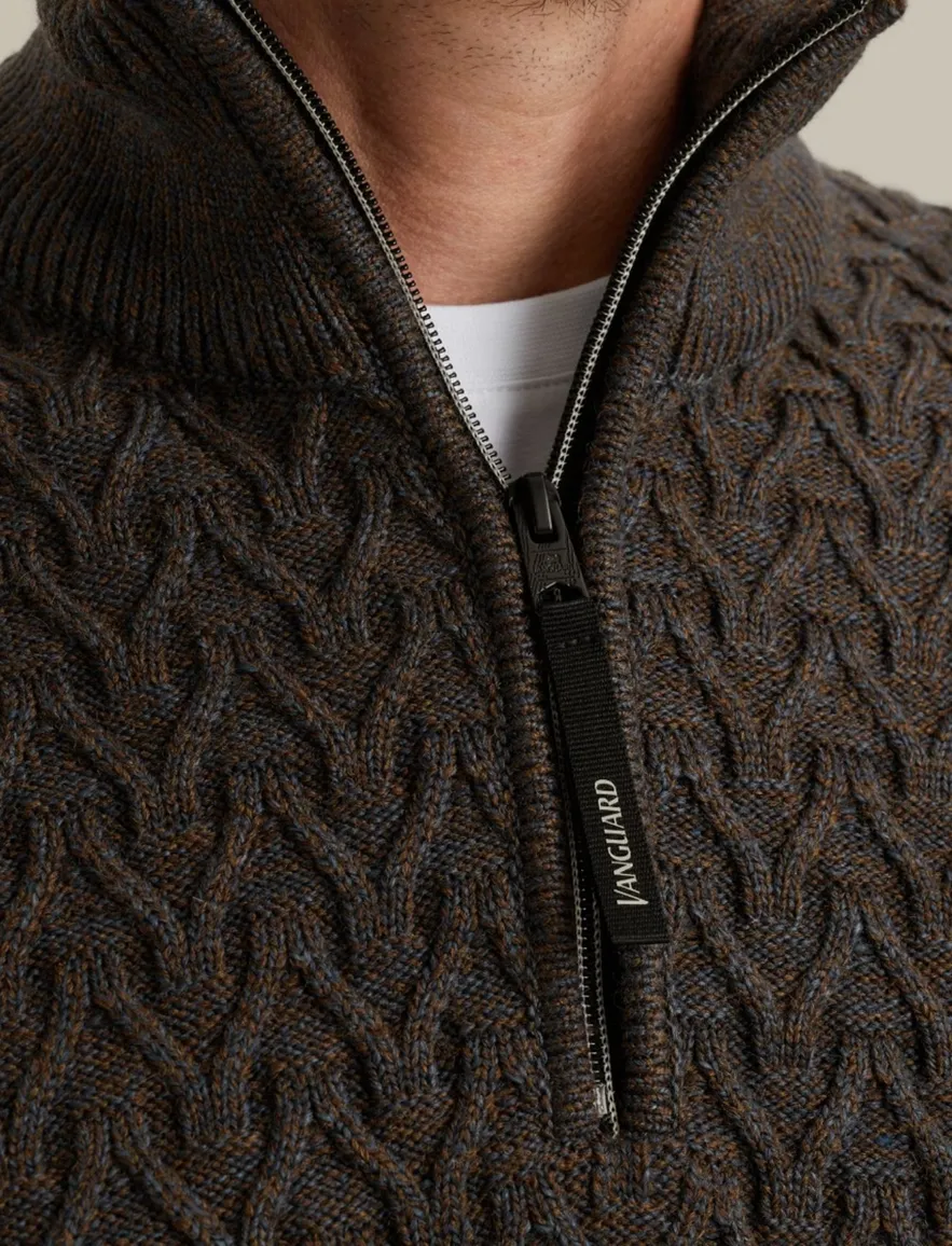 Vanguard Trui Half Zip antraciet gemeleerd