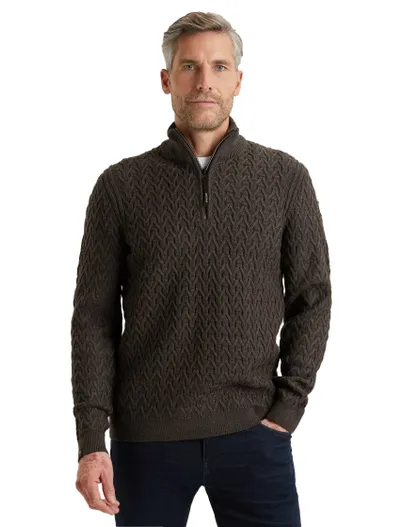 Vanguard Trui Vanguard half zip antraciet gebreid