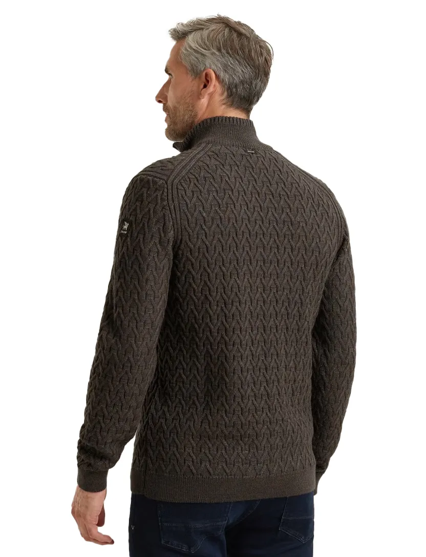 Trui Vanguard half zip antraciet gebreid