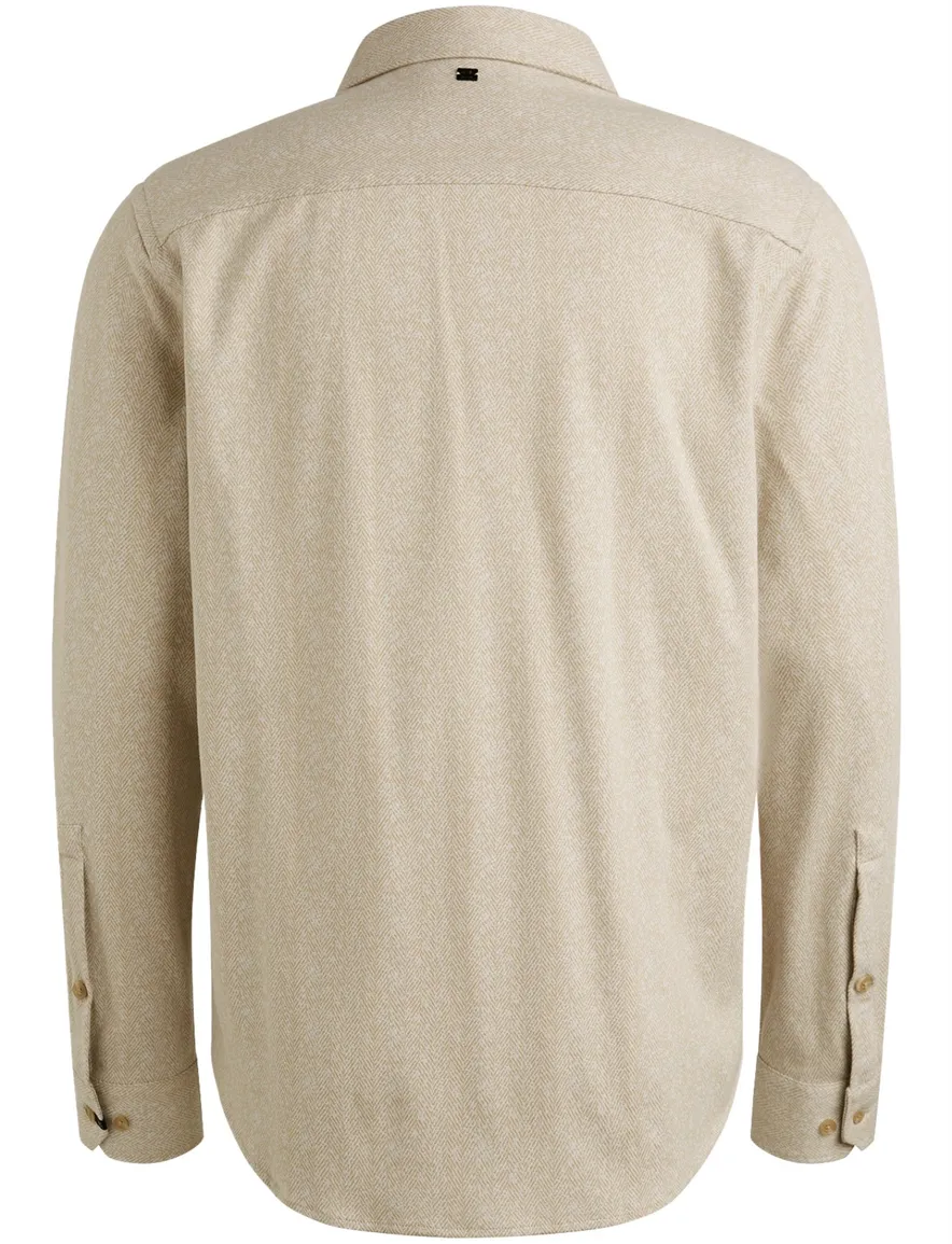 Vanguard Overshirt Beige dubbele borstzak visgraat