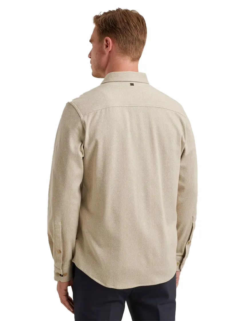 Vanguard Overshirt Beige dubbele borstzak visgraat