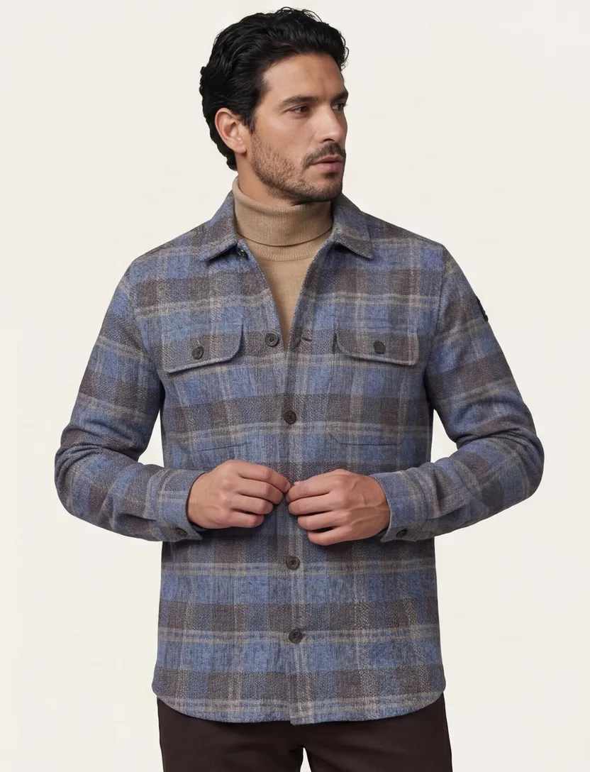 Overshirt Vanguard blauw geruit