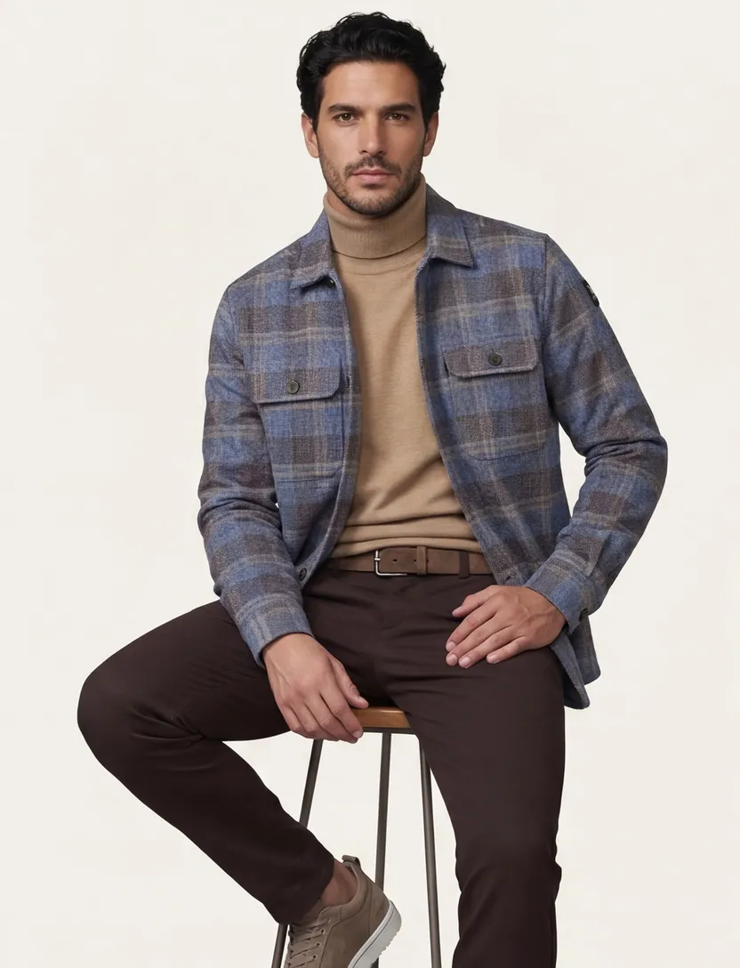 Overshirt Vanguard blauw geruit