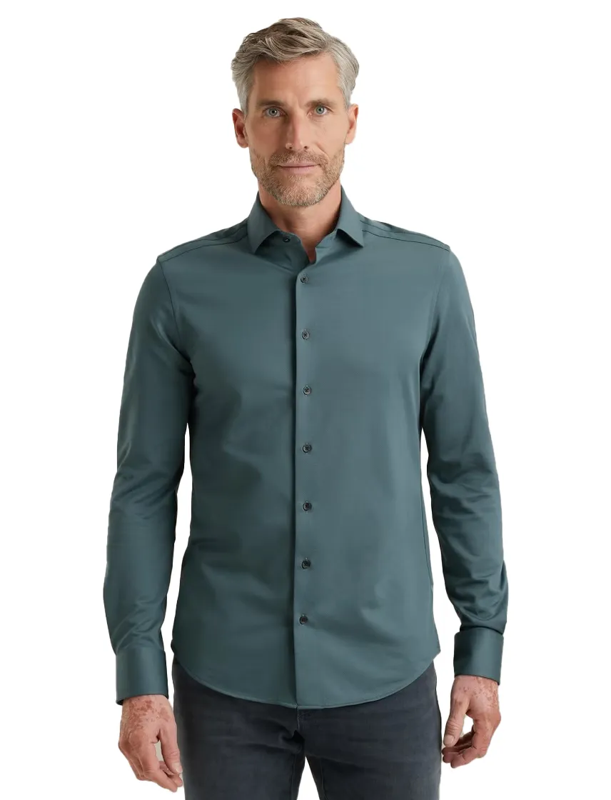 Vanguard Overhemd Blauw zwarte knopen