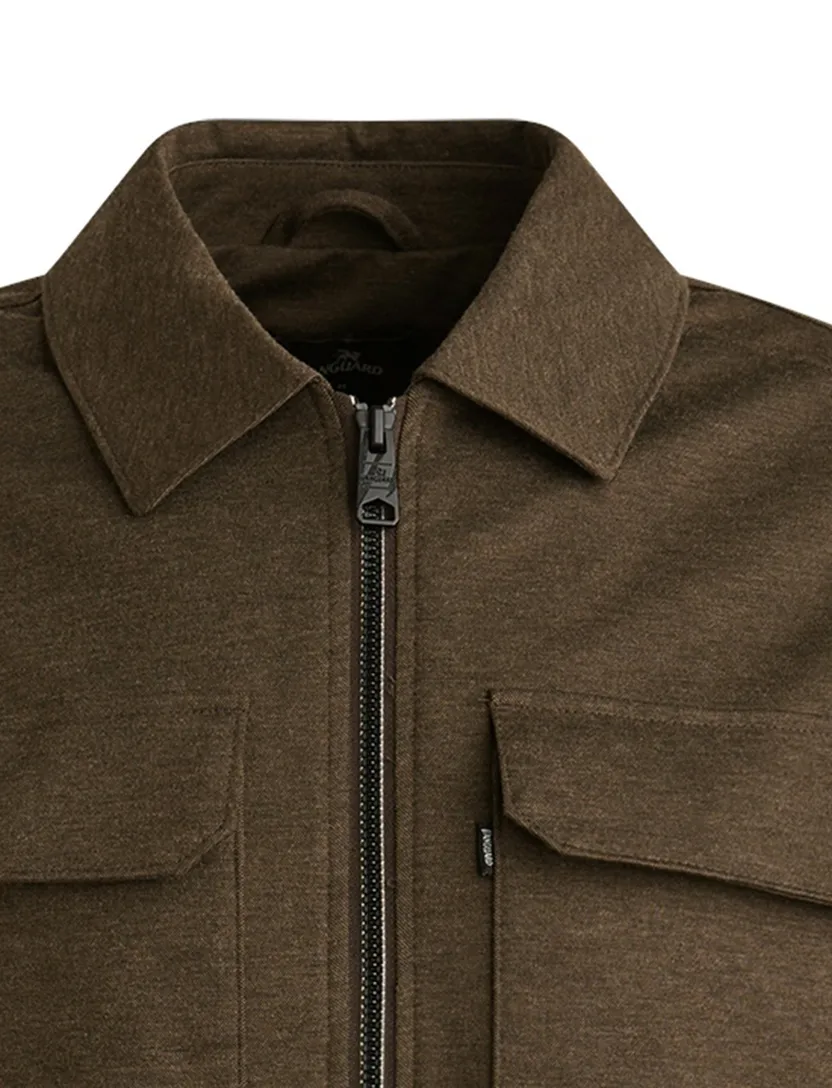 Overshirt Vanguard Bruin gemeleerd dubbele borstzak