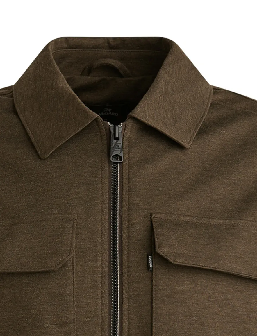 Vanguard vest bruin effen katoen