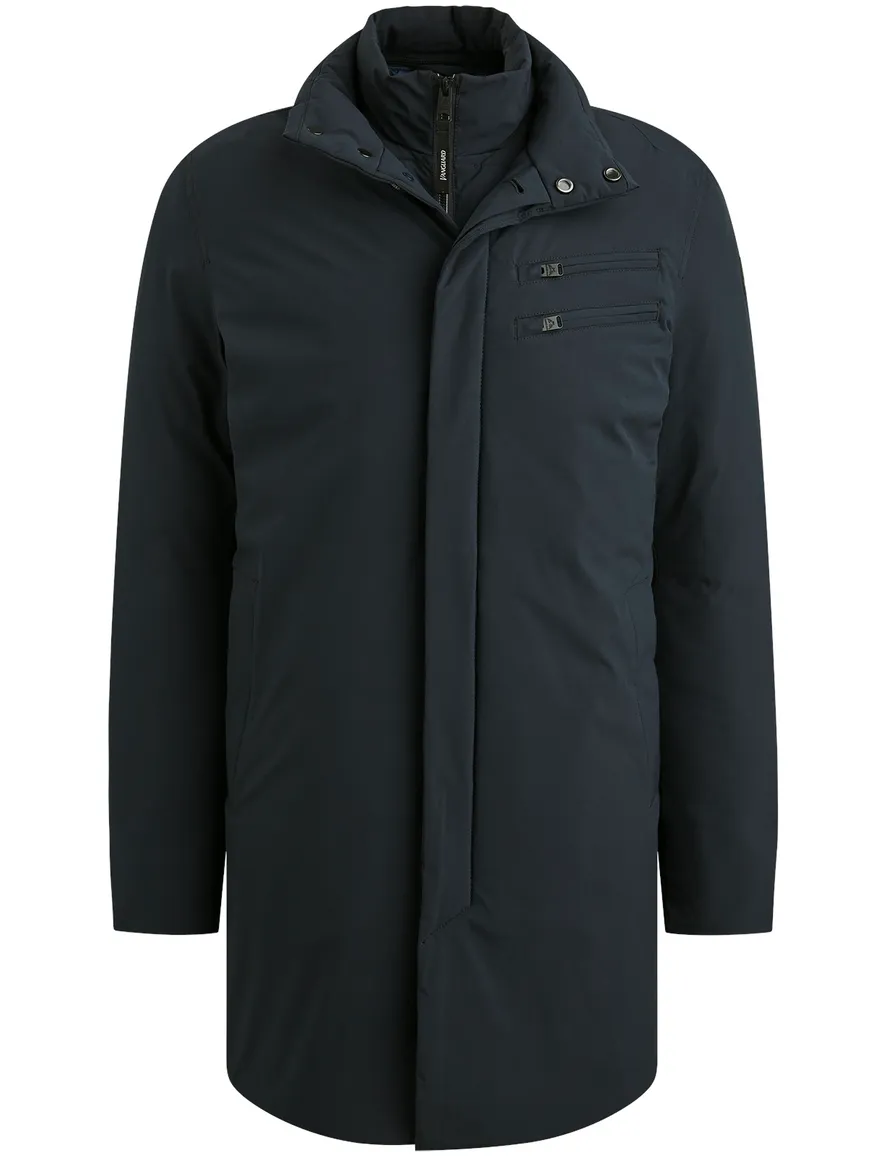 Vanguard Winterjas Donkerblauw dubbele borstzak rits en knoop