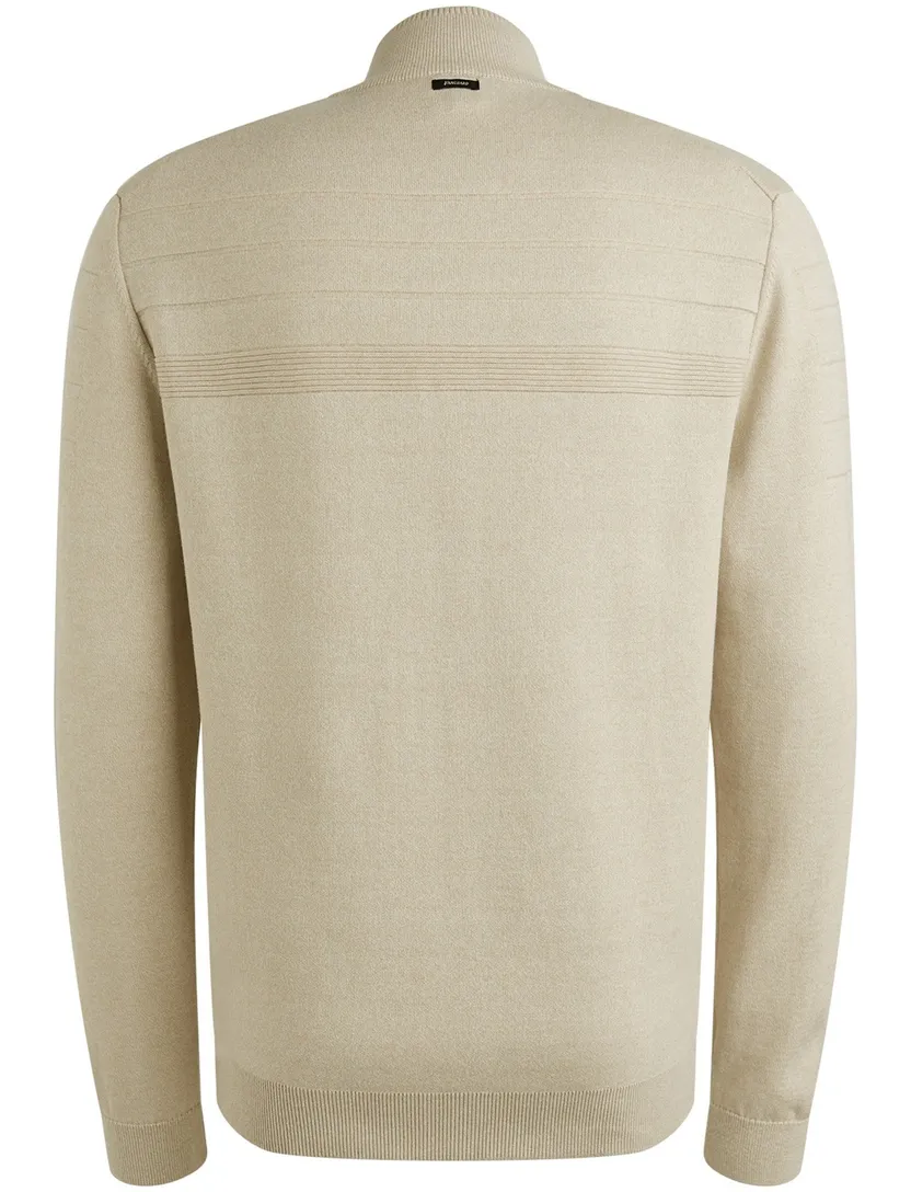 Vest Vanguard Creme gemeleerd zwarte rits