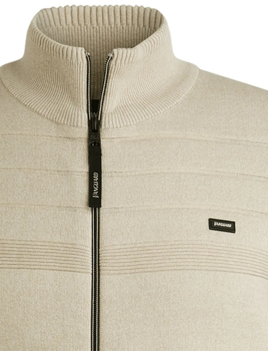 Vanguard Vest Creme gemeleerd zwarte rits
