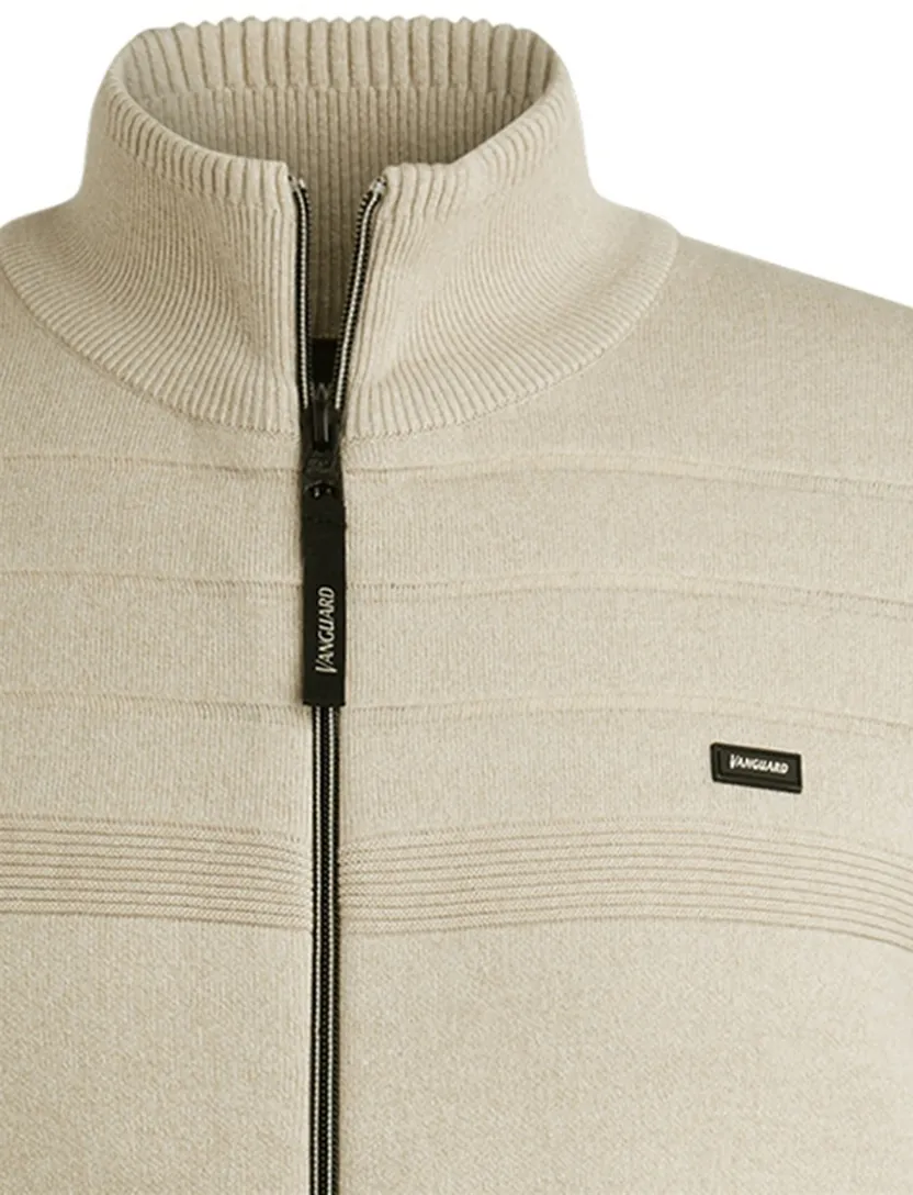 Vest Vanguard Creme gemeleerd zwarte rits
