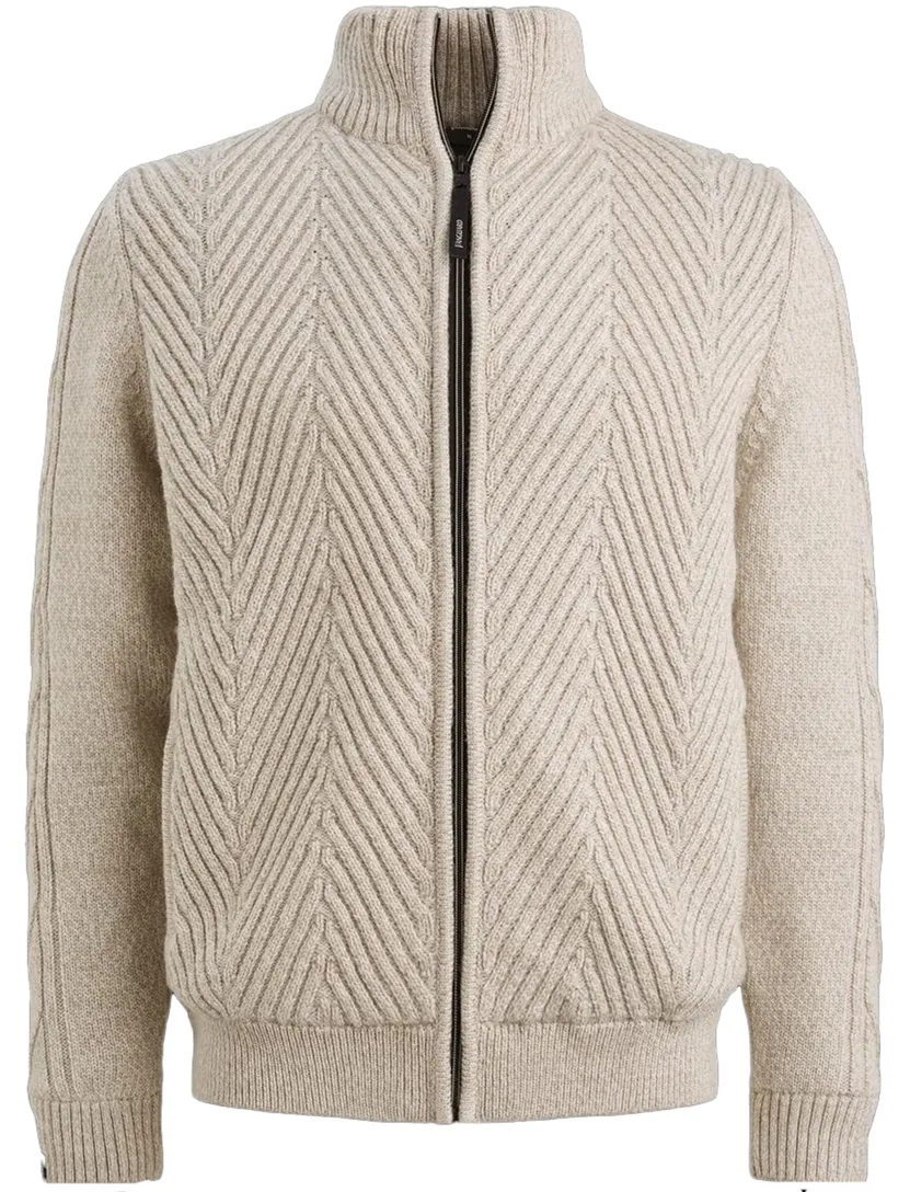 Gemeleerd beige sweatvest Vanguard normale fit