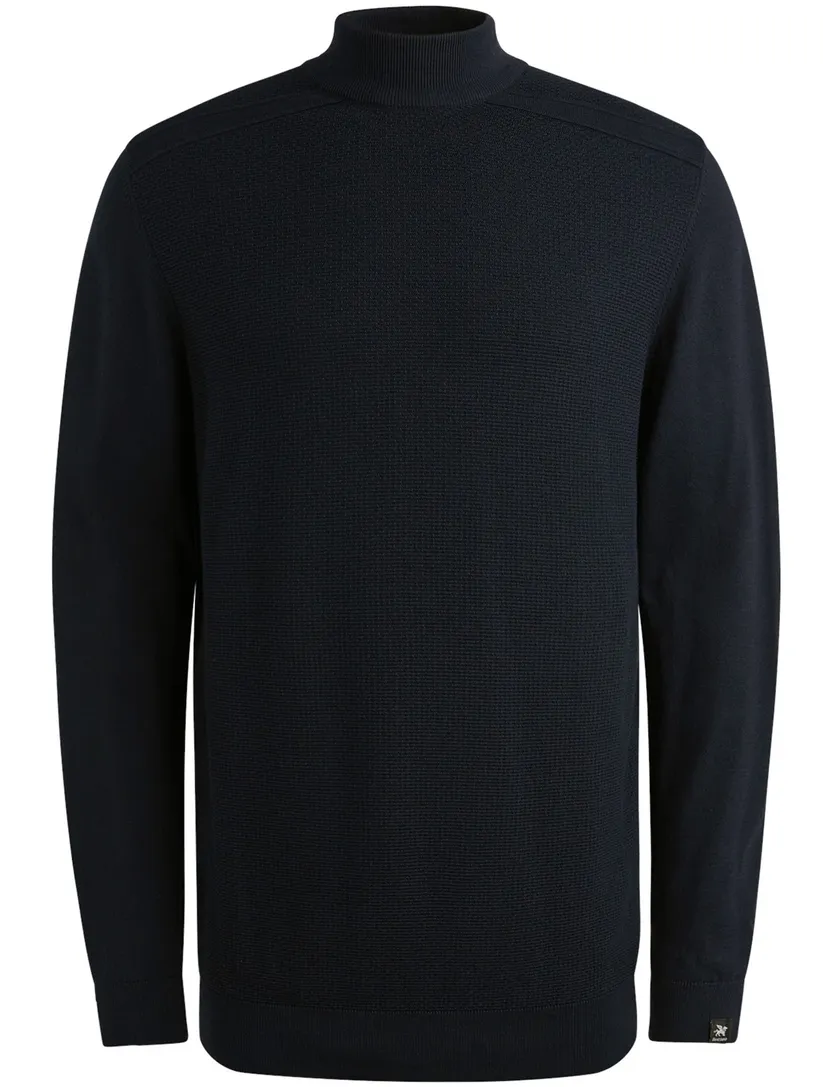 trui met mockneck Vanguard donkerblauw