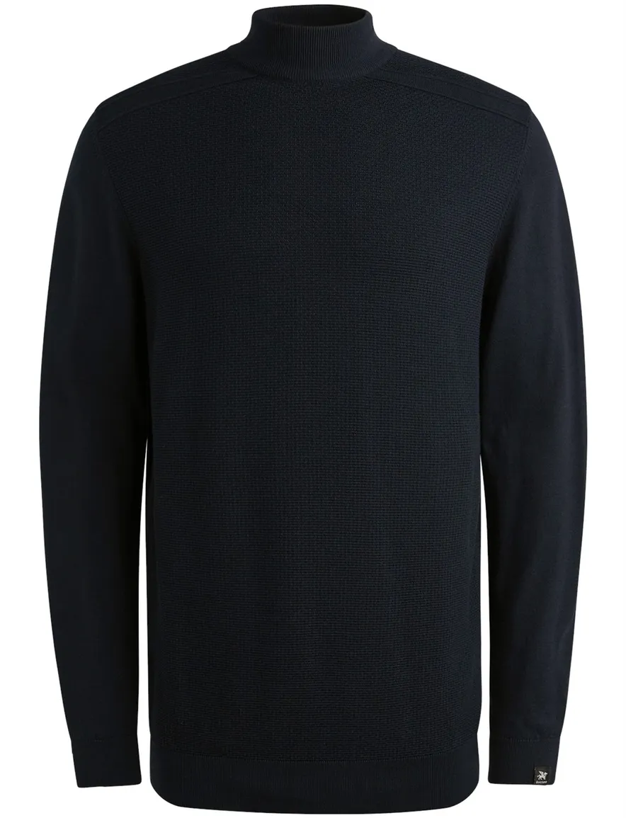 Vanguard trui met mockneck donkerblauw